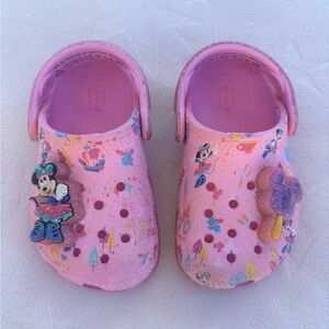 Disneyland 70th Anniversary Toddler Sparkly Pink Minnie Mouse CROCS